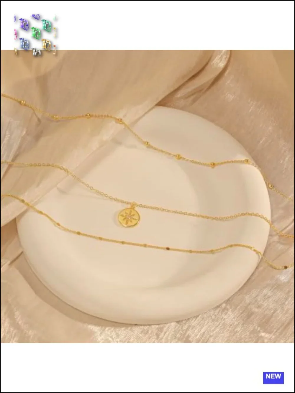 14K Gold Plated Dainty Layered Necklace Set Stacking Choker